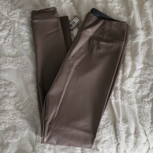 RW&CO. Faux Leather Leggings in Taupe Brown